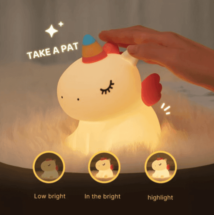 Olli - Lampada Luce Notturna in Silicone Chibi Friends Unicorno - 3