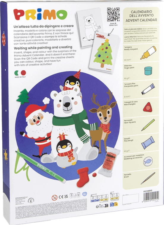 Primo - Calendario dell'Avvento Natale 2025 con 24 sorprese tra materiali per colorare, modellare e creare. - 3