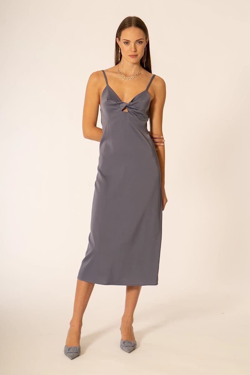 Abito midi sottoveste con accessorio schiena | NO-NA' - 5