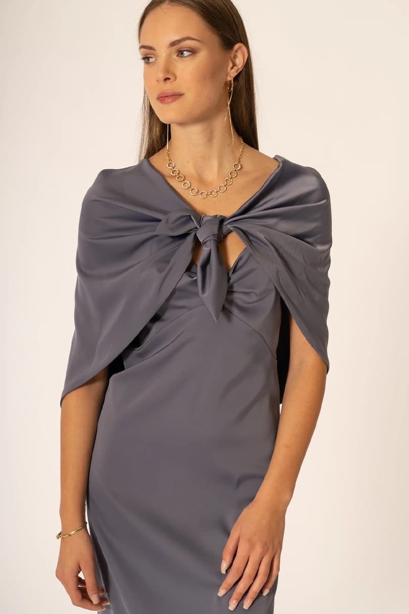 Abito midi sottoveste con accessorio schiena | NO-NA' - 3