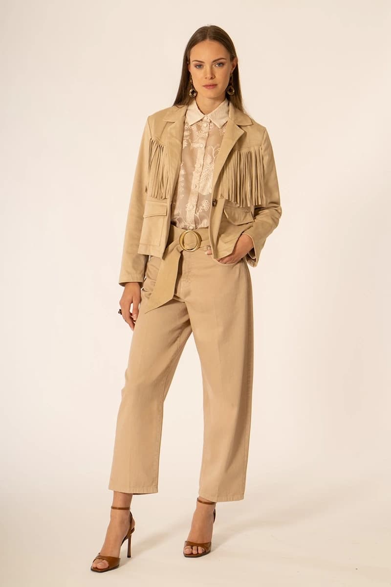 Camicia con ricamo foglie | NO-NA' - 2