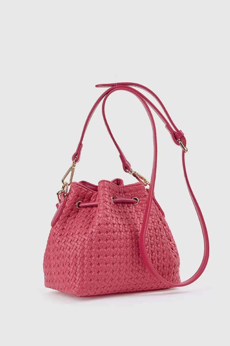 Borsa a secchiello in ecopelle effetto rafia | Verde Fashion - 2