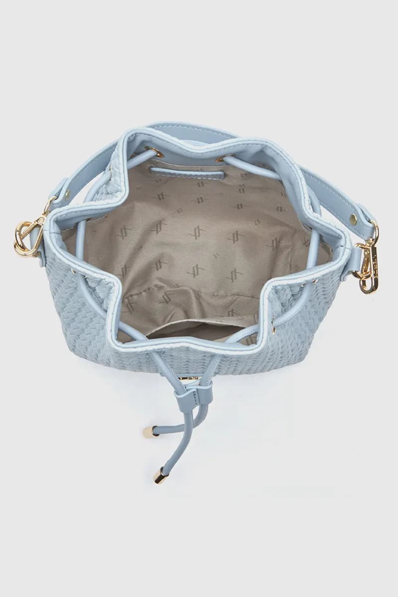 Borsa a secchiello in ecopelle effetto rafia | Verde Fashion - 11