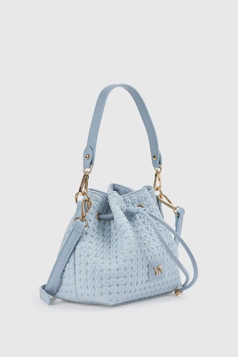 Borsa a secchiello in ecopelle effetto rafia | Verde Fashion - 12