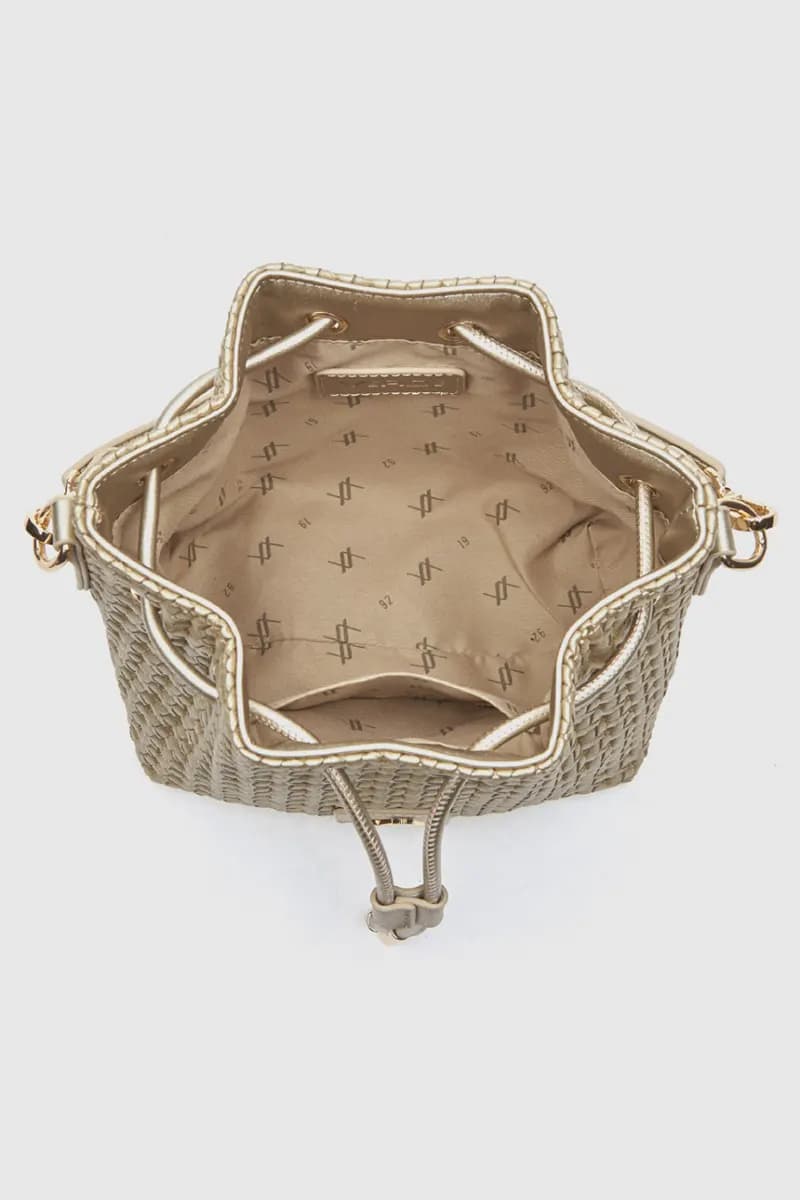 Borsa a secchiello in ecopelle effetto rafia | Verde Fashion - 15