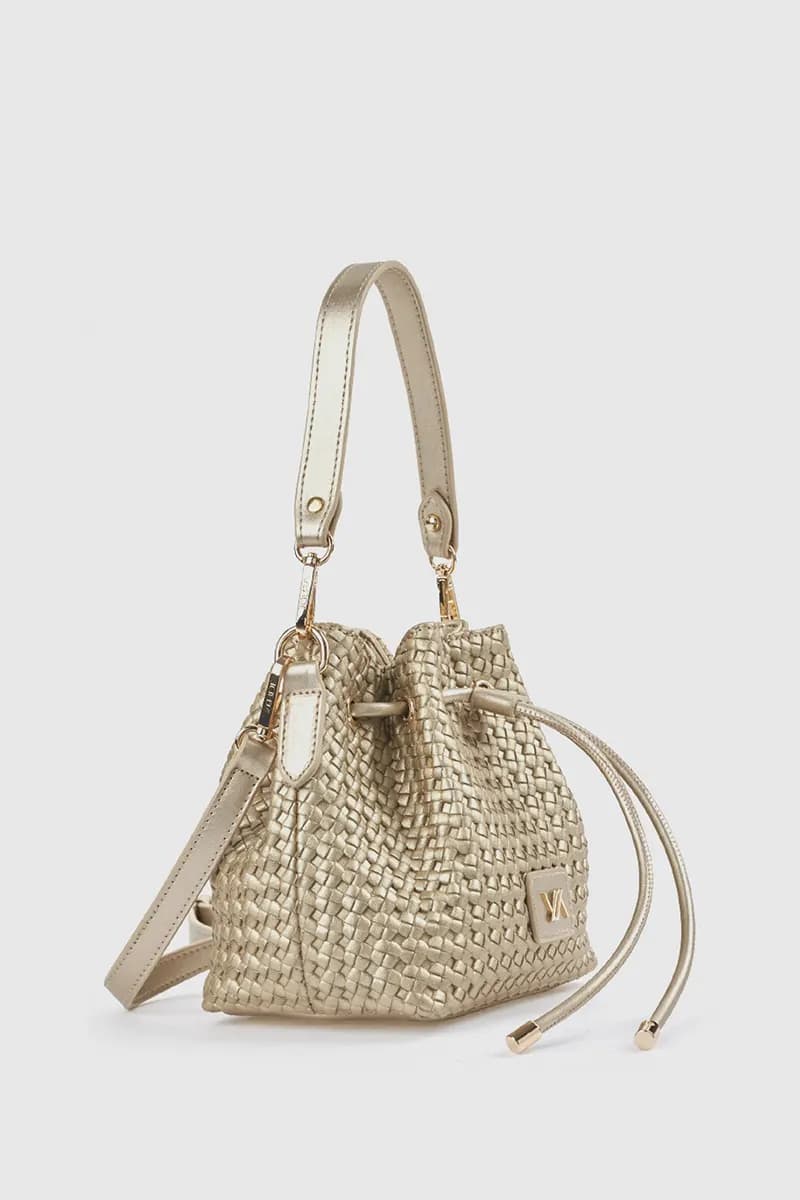 Borsa a secchiello in ecopelle effetto rafia | Verde Fashion - 16