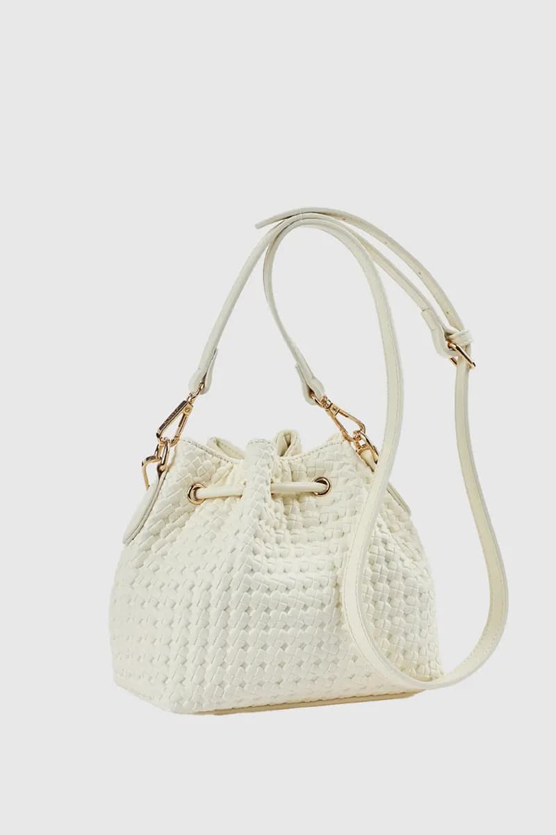 Borsa a secchiello in ecopelle effetto rafia | Verde Fashion - 6