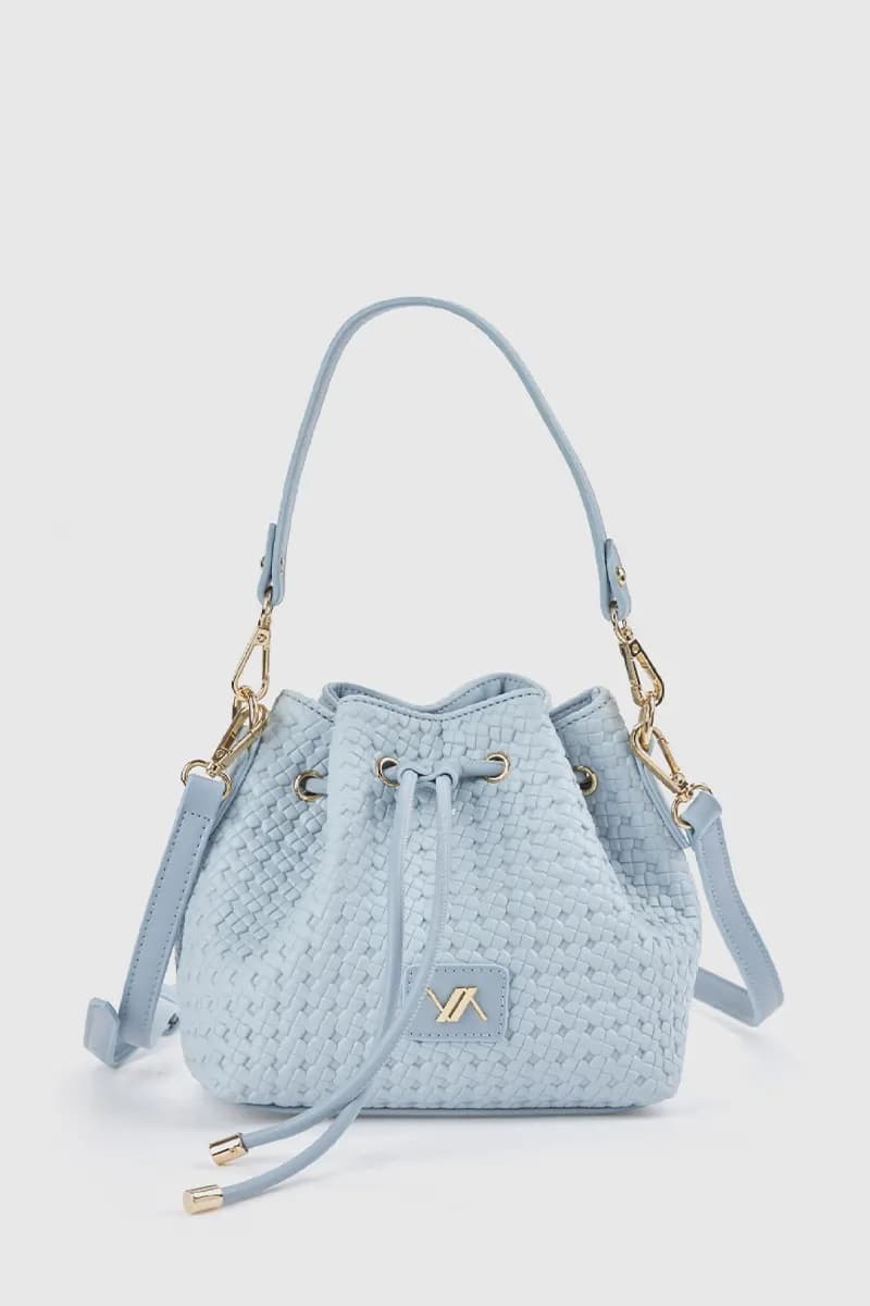 Borsa a secchiello in ecopelle effetto rafia | Verde Fashion - 9