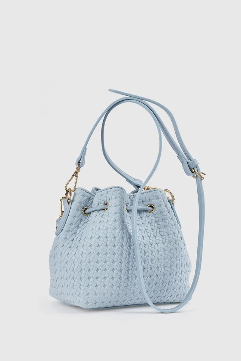 Borsa a secchiello in ecopelle effetto rafia | Verde Fashion - 10