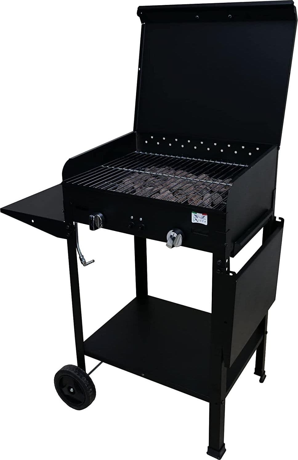 Barbecue bbq a gas e pietra lavica il lamiera smaltata 2 fuochi - 2