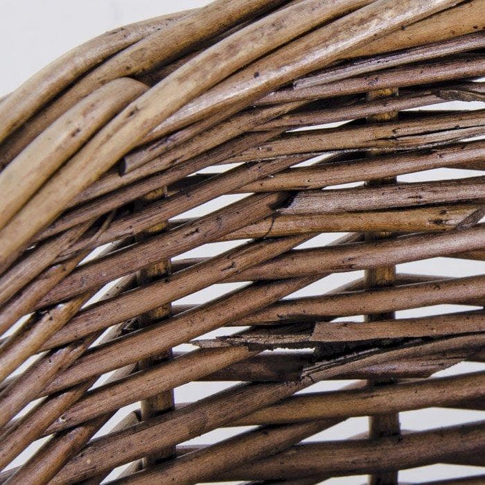 Cesto di vimini intero per raccolta funghi con manico Pieghevole h 27 cm - 2