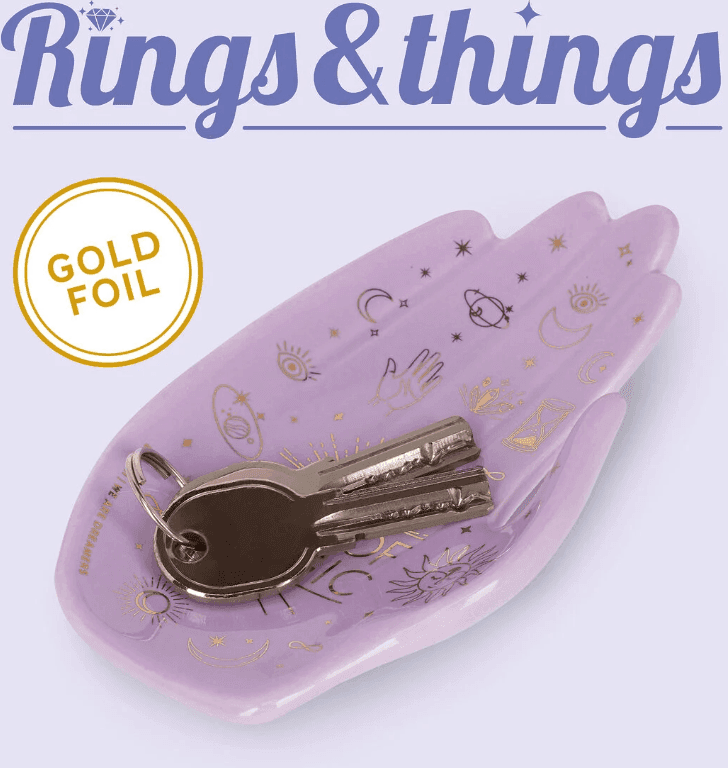 Legami - Piattino in Ceramica Svuotatasche Decorato a Mano - Magic - Rings & Things (CPL0005) - 2
