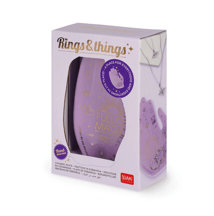 Legami - Piattino in Ceramica Svuotatasche Decorato a Mano - Magic - Rings & Things (CPL0005) - 3