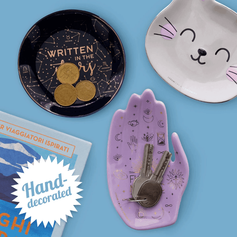 Legami - Piattino in Ceramica Svuotatasche Decorato a Mano - Kitty - Rings & Things (CPL0002) - 3
