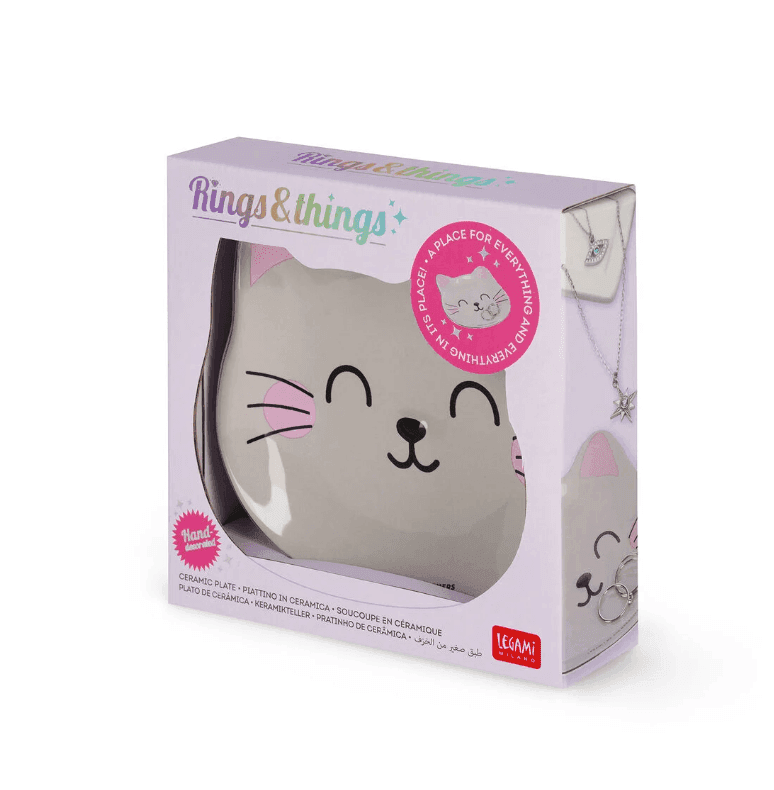 Legami - Piattino in Ceramica Svuotatasche Decorato a Mano - Kitty - Rings & Things (CPL0002) - 4