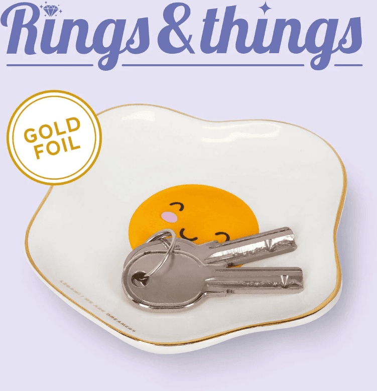 Legami - Piattino in Ceramica Svuotatasche Decorato a Mano - Egg - Rings & Things (CPL0003) - 2