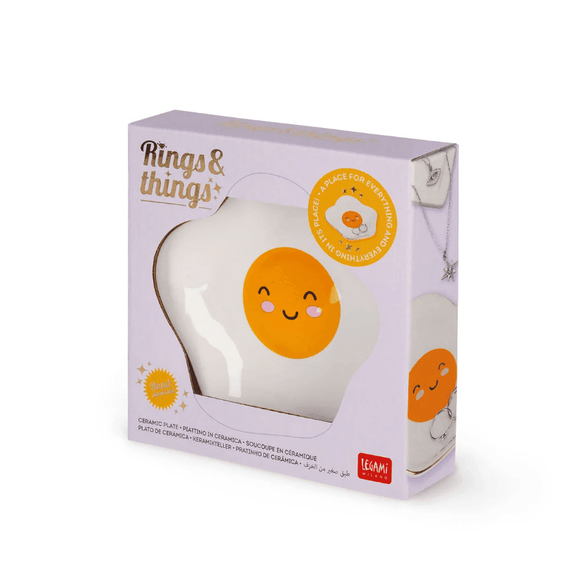 Legami - Piattino in Ceramica Svuotatasche Decorato a Mano - Egg - Rings & Things (CPL0003) - 4