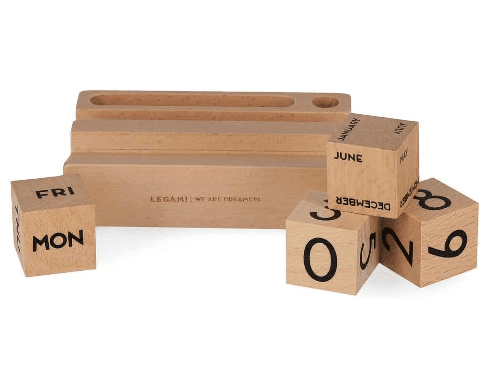 Legami - Calendario e Portaoggetti da Scrivania, 12x6 cm, in Legno di Faggio - 3