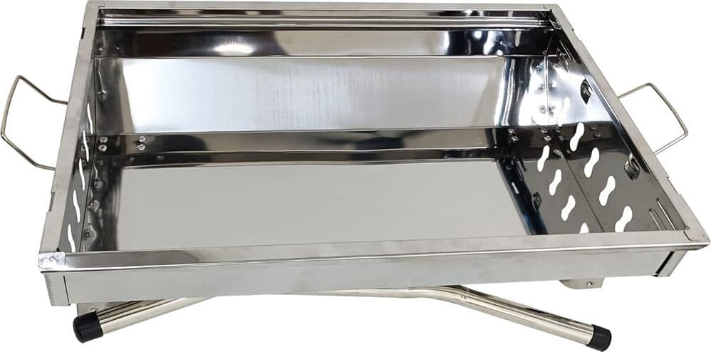 BARBECUE A CARBONE PIEGHEVOLE IN ACCIAIO SUPPORTO PER PICNIC CAMPEGGIO AUTOPORTANTE 638961 - 2