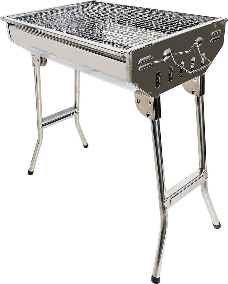 BARBECUE A CARBONE PIEGHEVOLE IN ACCIAIO SUPPORTO PER PICNIC CAMPEGGIO AUTOPORTANTE 638961 - 5