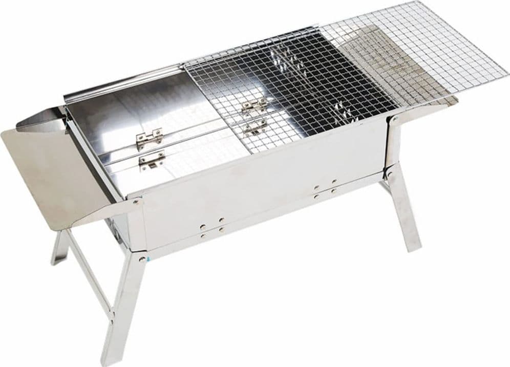 BARBECUE GRIGLIA IN ACCIAIO PIEGHEVOLE PER PICNIC CAMPEGGIO A CARBONE PORTATILE 638963 - 5