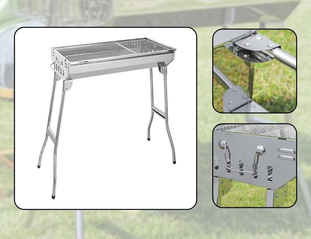 BARBECUE GRILL PORTATILE PIEGHEVOLE A CARBONE CAMPEGGIO ESCURSIONI PICNIC GIARDINO 638964 - 3