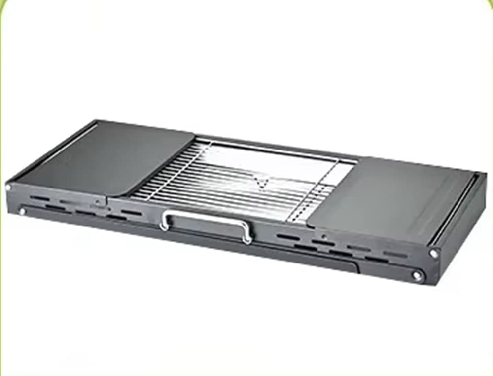 BARBECUE PORTATILE PIEGHEVOLE CAMPEGGIO PICNIC A CARBONE RIPIANI LATERALI GRIGLIA 638969 - 5