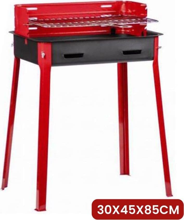 BARBECUE A CARBONELLA IN ACCIAIO PORTATILE GRIGLIA REGOLABILE BBQ DA ESTERNO GIARDINO 003451A - 2