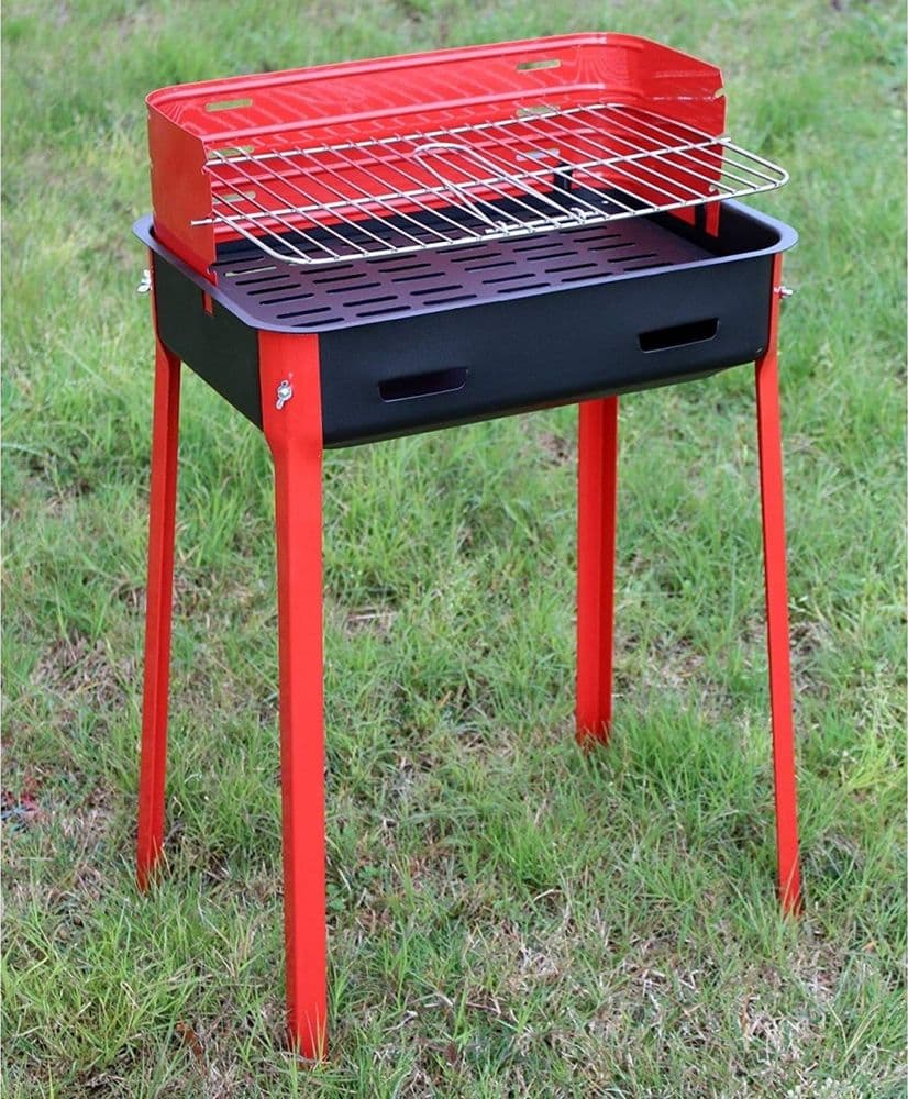 BARBECUE A CARBONELLA IN ACCIAIO PORTATILE GRIGLIA REGOLABILE BBQ DA ESTERNO GIARDINO 003451A - 5