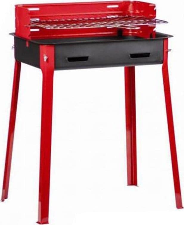 BARBECUE RETTANGOLARE A CARBONELLA CON GRIGLIA REGOLABILE IN ACCIAIO PORTATILE 004601A