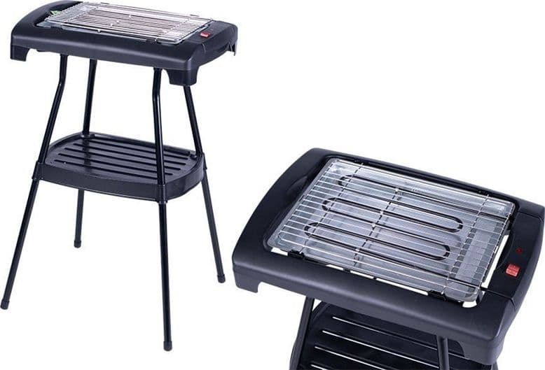 BARBECUE ELETTRICO BBQ BISTECCHIERA CON RIPIANO D'APPOGGIO STAND GRIGLIA IN ACCIAIO 6496005 - 2