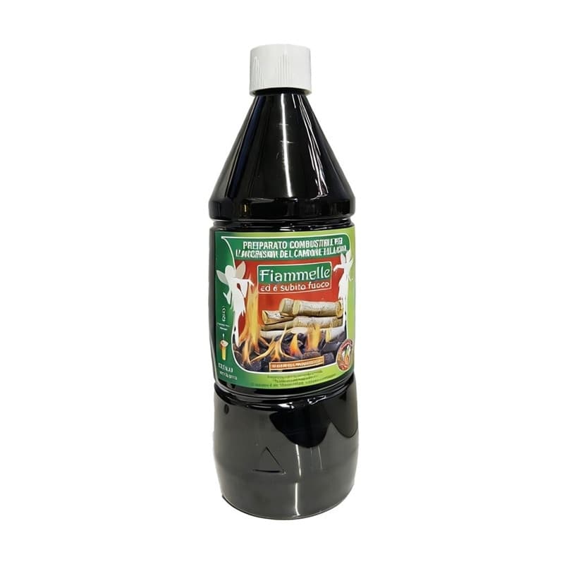 OLIO ACCENDIFUOCO LIQUIDO COMBUSTIBILE PER ACCENSIONE CARBONE CAMINO BARBECUE 1LT 015631