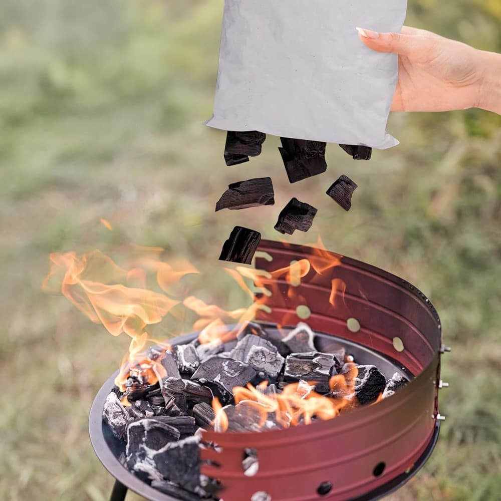 CARBONELLA PER BARBECUE 4KG ACCENDIFUOCO 100% LEGNO NATURALE ALTO POTERE CALORIFERO 065543 - 4