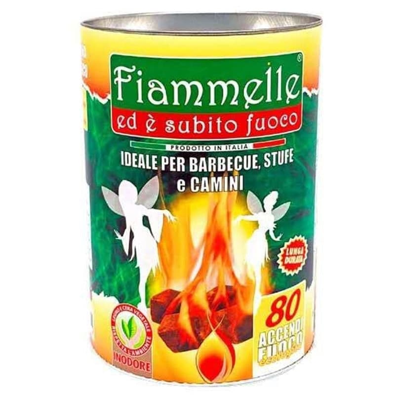 BARATTOLO ACCENDIFUOCO ECOLOGICO DA 80 CUBI INODORE PER BARBECUE STUFE CAMINI 072954