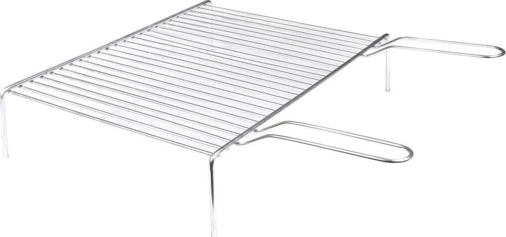 GRATICOLA GRIGLIA PER BARBECUE BRACE CAMINO IN ACCIAIO 2 MANICI CON PIEDI 35X50 CM 001037 - 2