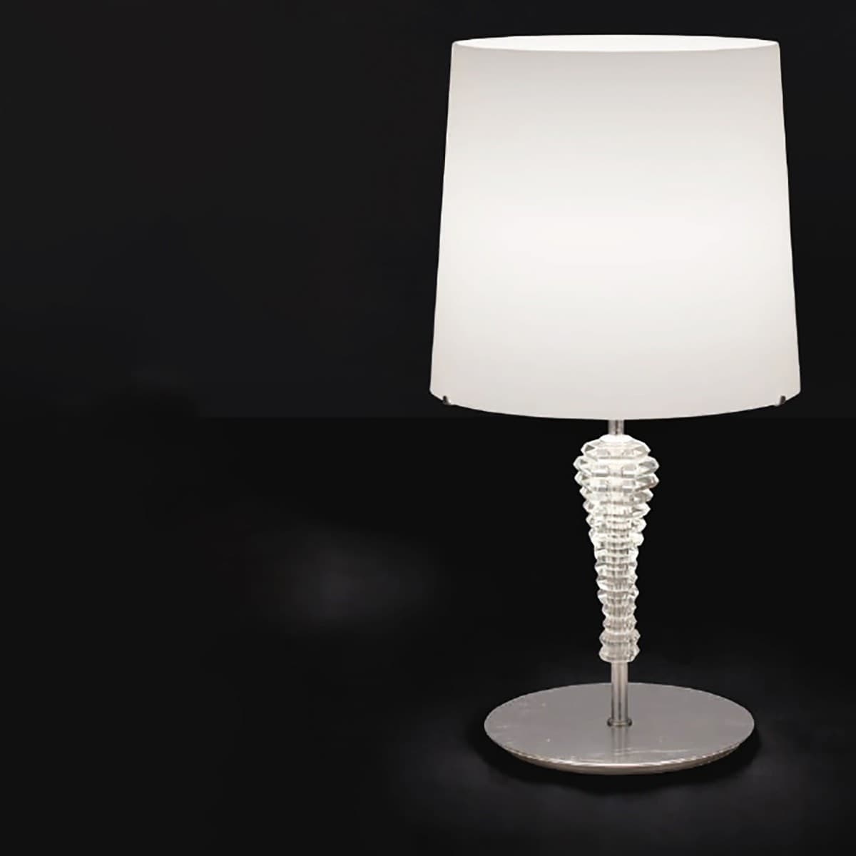 Abat-jour classica LAM 4422 1LT E27 LED metallo vetro lampada tavolo - 2