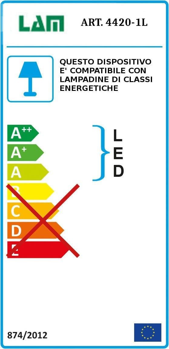Abat-jour classica LAM 4422 1L E27 LED metallo vetro lampada tavolo - 6