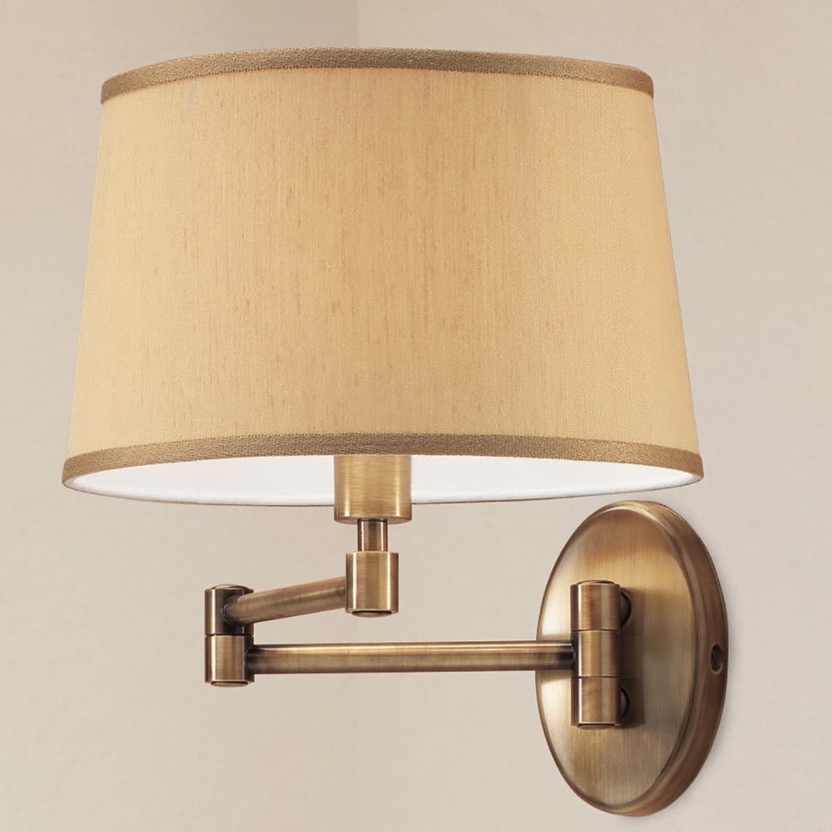 Applique classico LAM 6990 1 AG E27 LED metallo tessuto lampada parete - 2