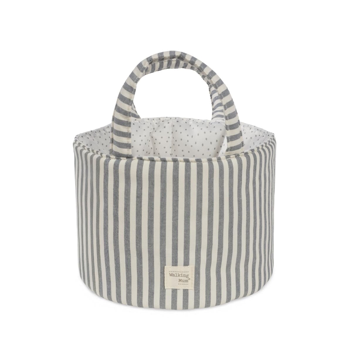 Cestino Organizer Home Pasito a Pasito WM Praliné Strisce Matcha