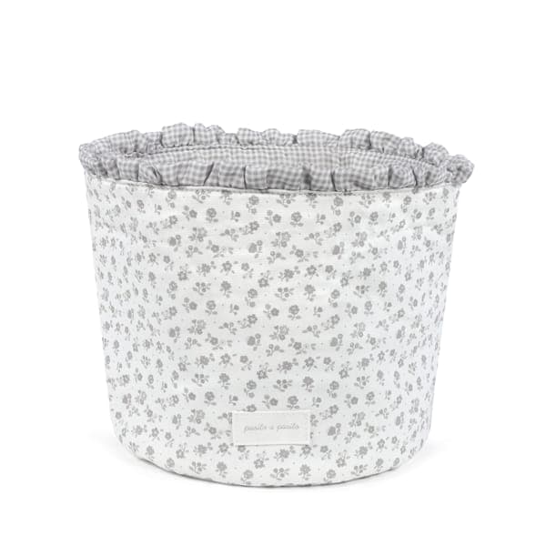 Cestino Organizer Pasito a Pasito Home Little Bloom Fiori Grigio - 2