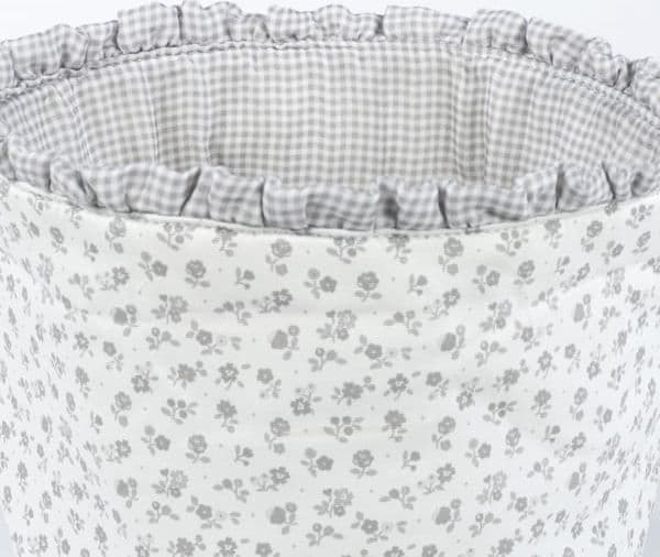 Cestino Organizer Pasito a Pasito Home Little Bloom Fiori Grigio - 3