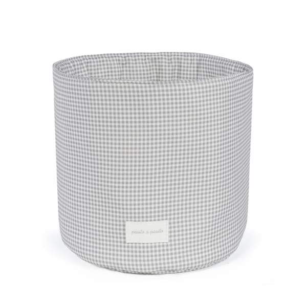 Cestino Organizer Pasito a Pasito Home Little Bloom Vichy Grigio - 2