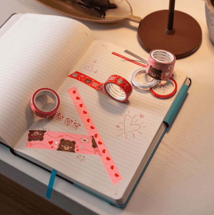 Legami - San Valentino Set di 5 Nastri Adesivi Decorativi di Carta Teddy Bear - Tape By Tape (VTAP0011) - 3