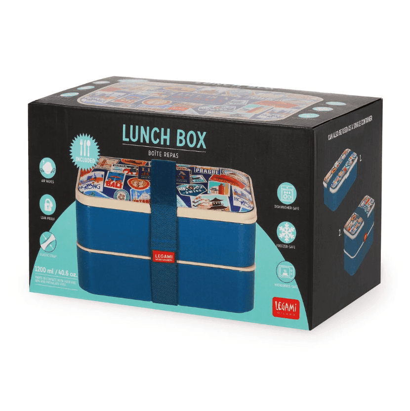 Legami - Contenitore Porta Pranzo 1200 ml - Travel Stickers - Lunch Box (VLBD0005) - 4