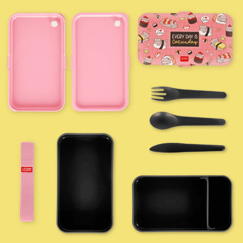 Legami - Contenitore Porta Pranzo 1200 ml - Sushi Cat - Lunch Box (VLBD0006) - 2