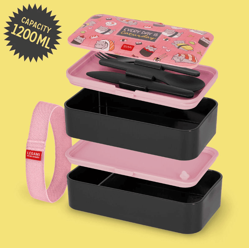 Legami - Contenitore Porta Pranzo 1200 ml - Sushi Cat - Lunch Box (VLBD0006) - 3