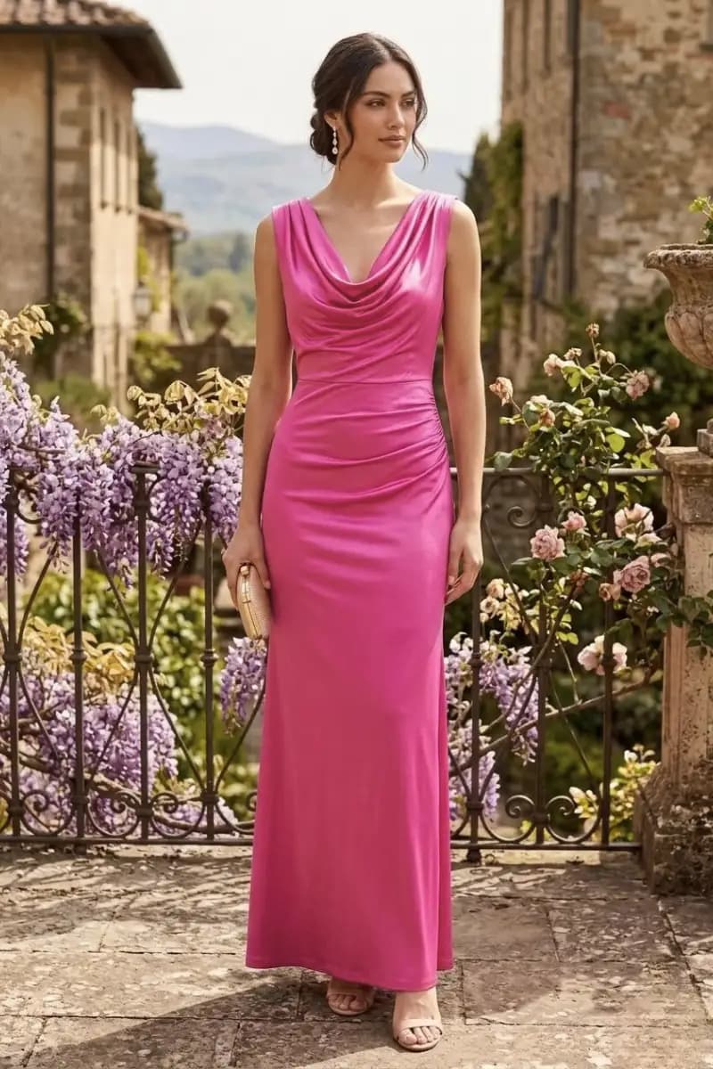 Abito scollo V sul retro | NUALY Glamour - 1