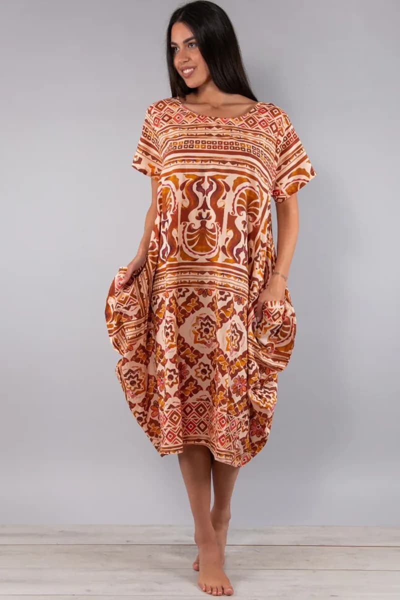 Kaftano midi fantasia Sea Shell | VERDISSIMA Mare - 9