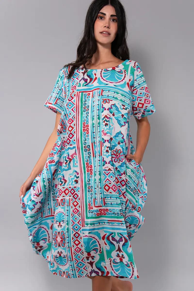 Kaftano midi fantasia Sea Shell | VERDISSIMA Mare - 3