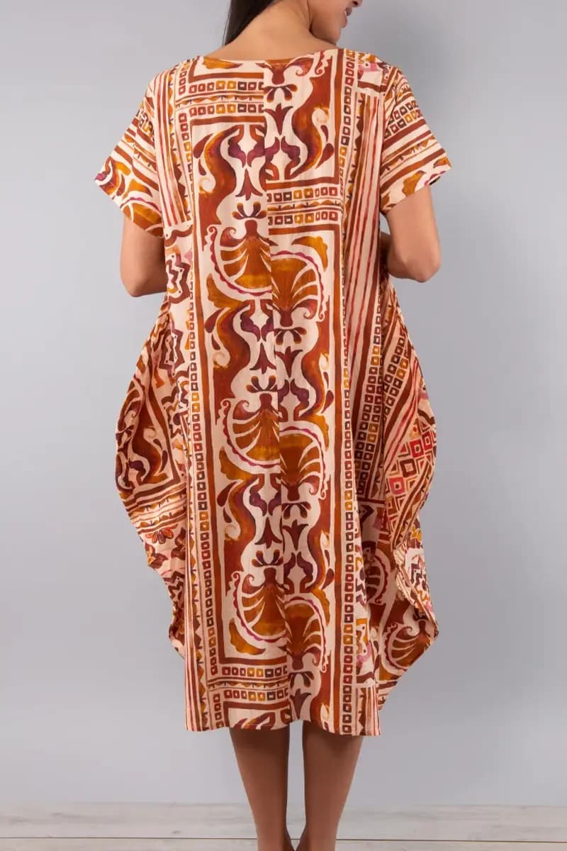 Kaftano midi fantasia Sea Shell | VERDISSIMA Mare - 6